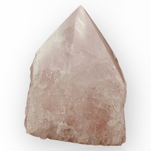 Rose Quartz Crystal Generator Point with a Rough Base Polished Point - 534g - Picture 11 of 15